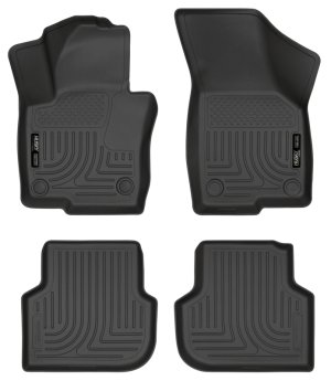 Volkswagen Jetta Floor Liners - Front + Rear - Husky Liners - WeatherBeater Combo - Black - 2011